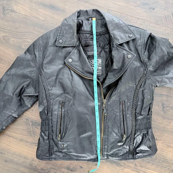 USA Bikers Dream Apparel Black Leather Jacket - Picture 12 of 13